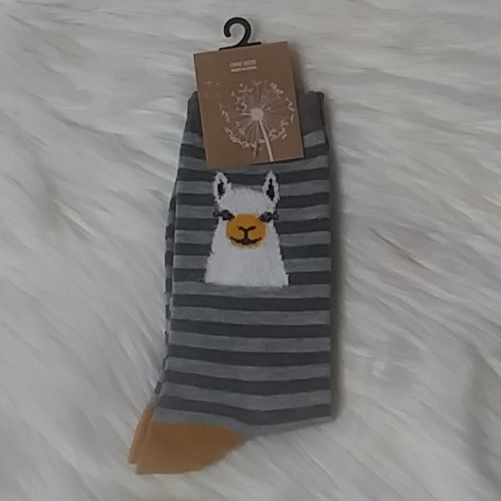 Cute Striped Lama Sock